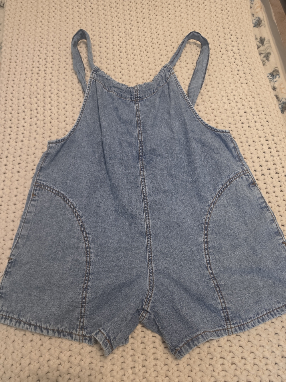 Rewash Light Blue Denim Short Romper Overalls